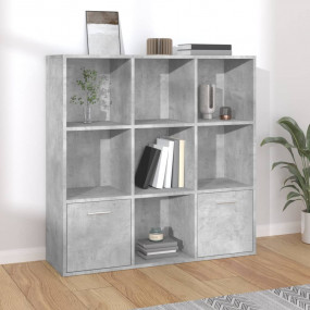 Cabinet Concrete grey Engineered wood Medium Book Cabin...