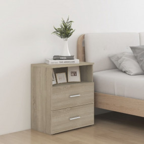 Bed Cabinet Set of 2 Sonoma Oak Engineered Wood Bed Cab...