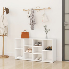 Shoe Bench White Engineered wood Medium Shoe Bench Rect...