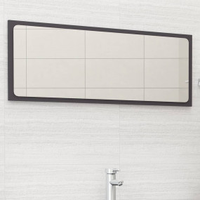 Mirror Grey Engineered wood, Acrylic Modern Mirror Rect...