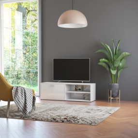 TV Cabinet High gloss white Engineered wood Medium TV C...