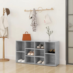Shoe Bench Concrete Grey Engineered Wood Moderate Shoe ...