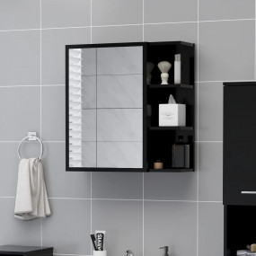 Mirror Cabinet Black Engineered wood, acrylic Standard ...
