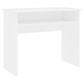 Desk White Engineered Wood Small Desk Rectangular Moder...