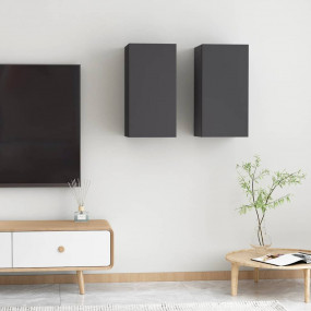 TV Cabinet Set of 2 Gray Engineered wood 12.0x11.8x23.6...