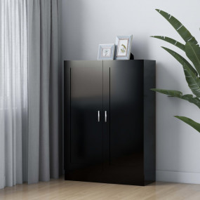 Book Cabinet Black Engineered Wood 32.5 x 12 x 45.3 in