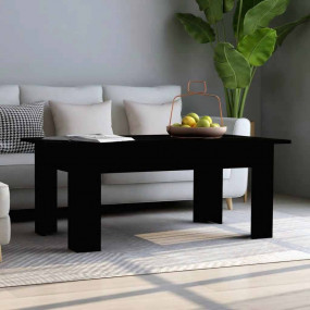 Coffee Table Black Engineered wood Medium Sleek Coffee ...