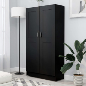Book Cabinet Black Engineered wood, MDF 59.1 in tall, 3...