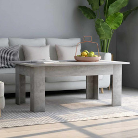 Coffee Table Concrete Gray Engineered Wood Medium Simpl...