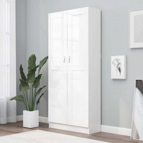 Book Cabinet White Engineered wood Large Book Cabinet