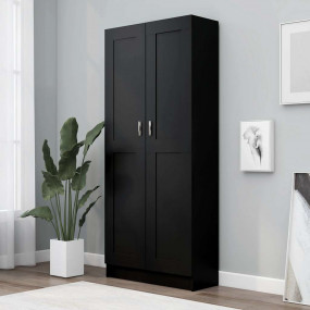 Book Cabinet Black Engineered wood Large Book Cabinet