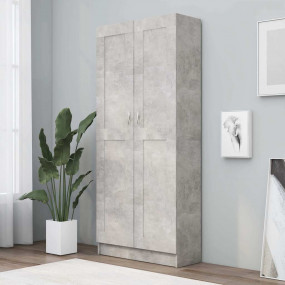 Book Cabinet Concrete Grey Engineered Wood, MDF