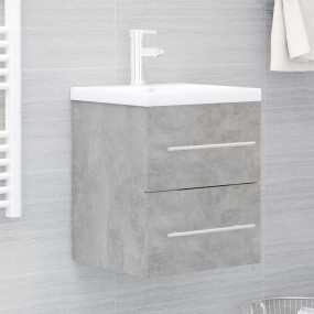 Sink Cabinet Concrete Grey Engineered Wood Compact Sink...