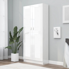 Book Cabinet High gloss white Engineered wood
