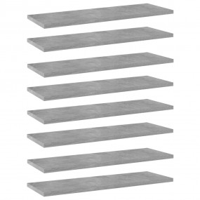 Shelf Set of 8 Concrete Grey Engineered Wood 23.6 x 7.9...