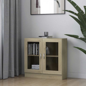 Display Cabinet Sonoma oak Engineered wood, glass Mediu...
