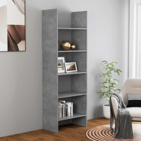 Book Cabinet Concrete Grey Engineered Wood 59 in Tall, ...