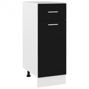 Drawer Bottom Cabinet Black Engineered wood Medium