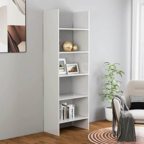 Book Cabinet High gloss white Engineered wood Medium Bo...