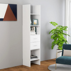 Book Cabinet White Engineered wood Large Book Cabinet