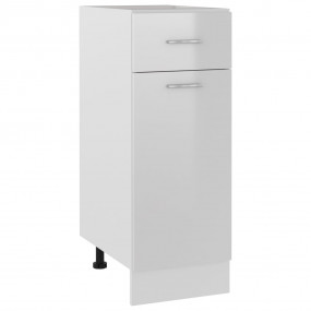 Drawer Bottom Cabinet High gloss white Engineered wood ...