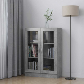 Vitrine Cabinet Concrete gray Engineered wood, glass 45...