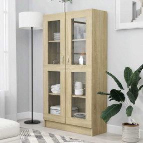 Vitrine Cabinet Sonoma oak Engineered wood, glass Mediu...