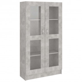 Vitrine Cabinet Concrete gray Engineered wood and glass...