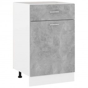 Drawer Bottom Cabinet Concrete Grey Engineered Wood