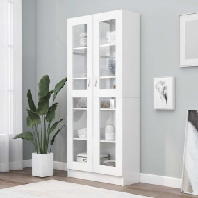 Display Cabinet White Engineered wood, glass Large