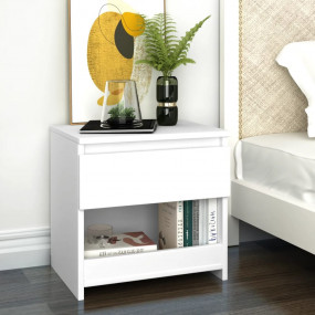 Bedside Cabinet White Engineered wood
