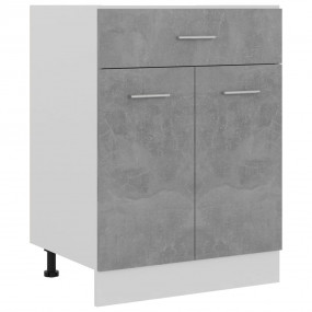 Drawer Bottom Cabinet Concrete Grey Engineered Wood Med...
