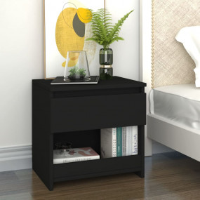 Bedside Cabinet Black Engineered wood Compact Bedside C...