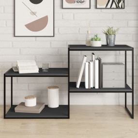 Shelf Set of 4 Gray Engineered Wood 23.6 x 15.7 in Shel...