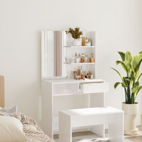 Dressing Table High gloss white Engineered wood Standar...