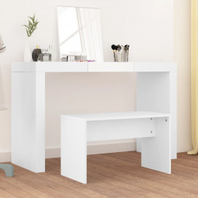 Dressing Stool White Engineered wood 27.6x13.8x17.7 in