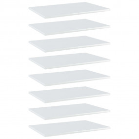 Shelf Set of 8 High gloss white Engineered Wood