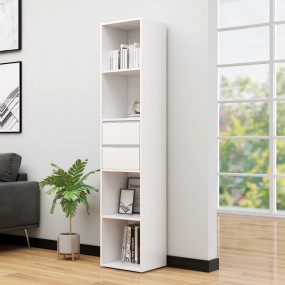 Book Cabinet White Engineered Wood 67.3 in Book Cabinet