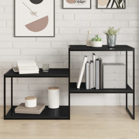 Shelf Set of 4 High gloss black Engineered Wood 23.6x15...