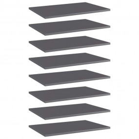 Shelf Set of 8 Glossy Gray Engineered wood 23.6 x 15.7 ...