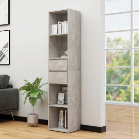 Book Cabinet Concrete Grey Engineered Wood Medium Book ...