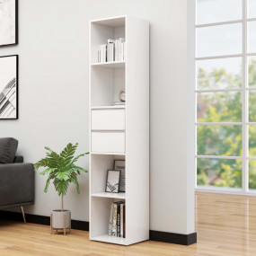 Book Cabinet High gloss white Engineered wood Medium Bo...