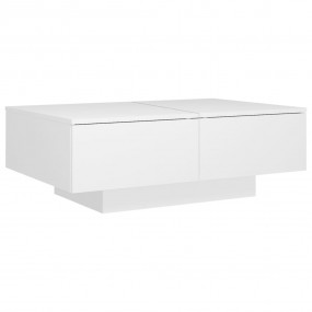 Coffee Table White Engineered Wood Medium Stylish Desig...