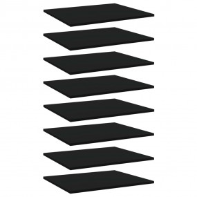Shelf Set of 8 Black Engineered Wood Standard Simple Sh...