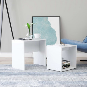 Coffee Table White Engineered wood 18.9 x 11.8 x 17.7 i...
