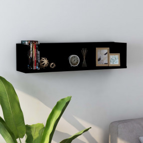 Wall Shelf Black Engineered Wood 29.5 in wide Wall Shel...