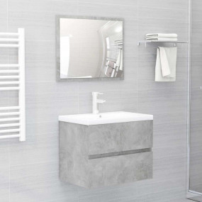 Bathroom Furniture Set Concrete Grey Engineered Wood Me...
