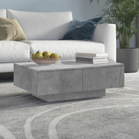 Coffee Table Concrete Grey Engineered Wood 35.4 x 23.6 ...