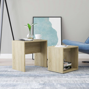 Coffee Table Sonoma Oak Engineered Wood Small Stackable