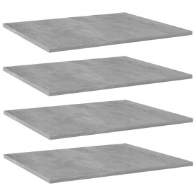 Bookshelf Board Set of 4 Concrete Grey Engineered Wood ...